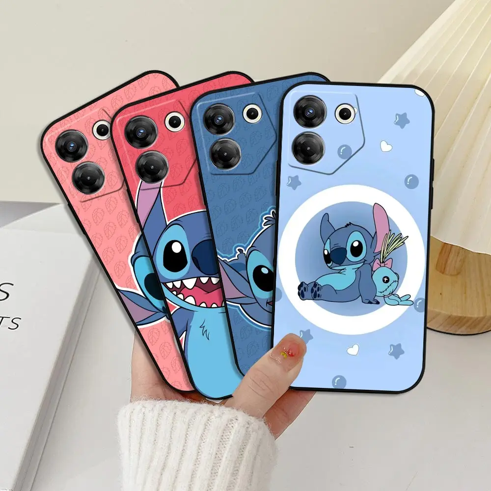 Чехол для телефона Disney Lilo Stitch Cute Infinix Tecno Cpark 30C 7 6 5 POp Poca Smart 9 8 Pro 5G черный мягкий