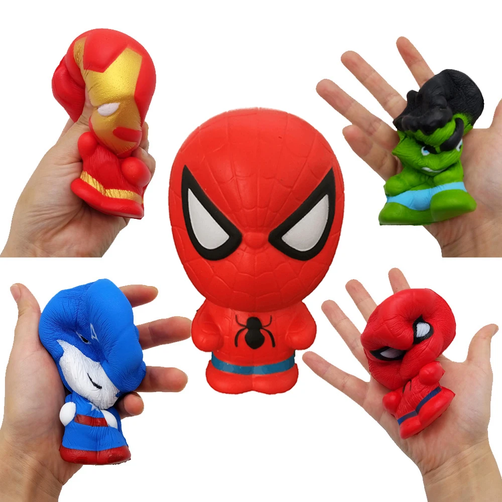 

Marvel Squishy Kawaii Squishy Squish Spiderman Hulk Iron Man Spider Thanos Squishies Slow Rising Stress Relief Squeeze PU Toys