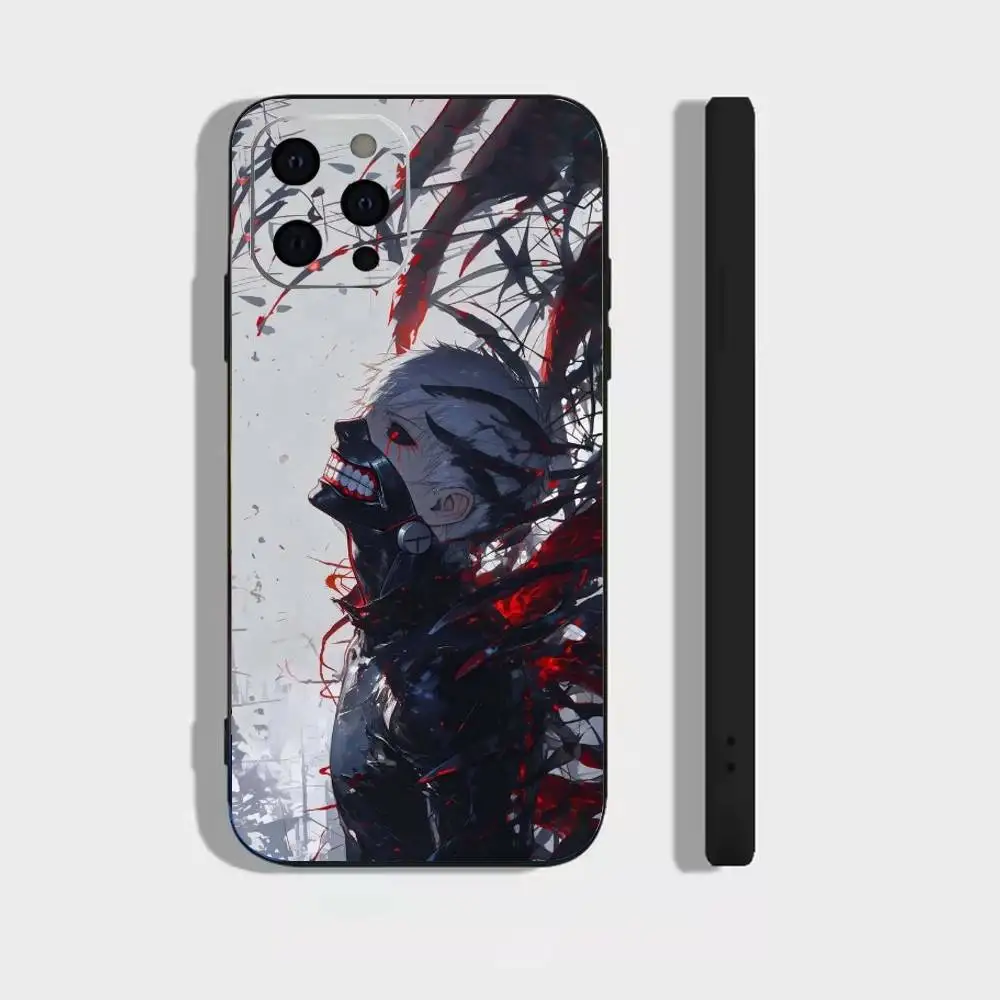 Фото Чехол для телефона Tokyo Ghoul Kaneki Ken (аниме) для iPhone 17, 16, 15, 14, 13, 12, 11 Plus, Pro Max и других моделей, мягкий черный чехол №3