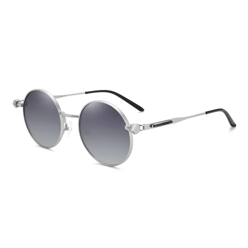 High Quality Vintage Sunglasses Man and Women's Rivet Style Fashion Round Luxury Brand Designer Polarized UV400 Outdoor Eyeglass