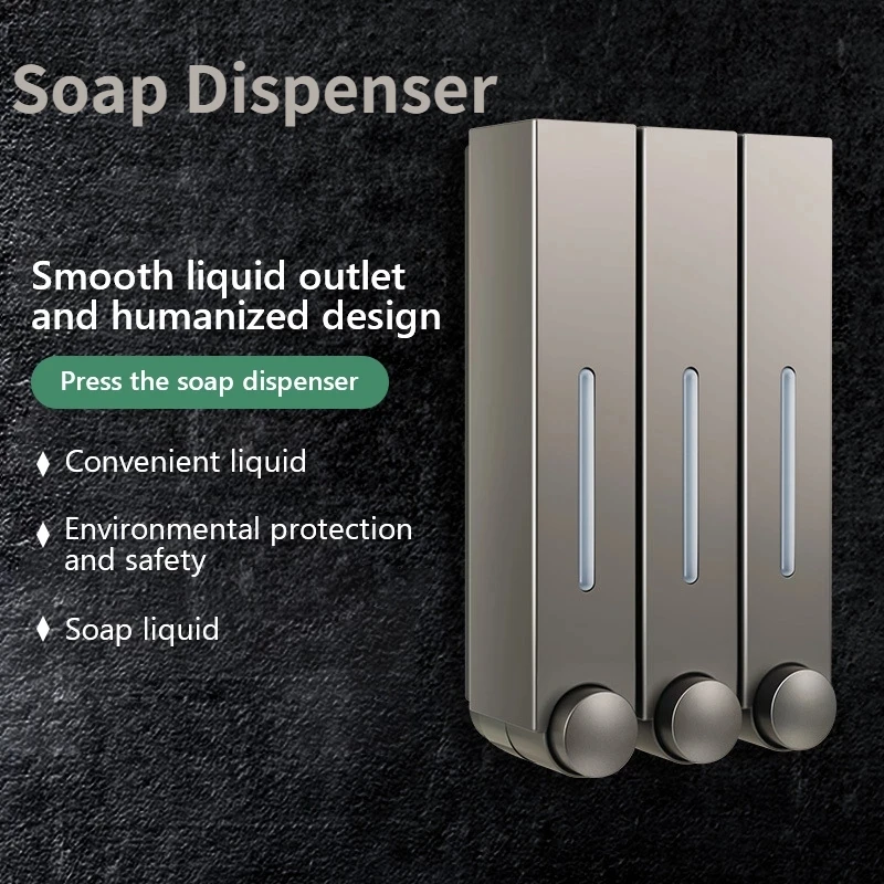 

Bathroom Soap Dispenser Manual Wall Mounted Hand Sanitizer Kitchen Press Type Shampoo Dispenser Holder Bathroom Amenities 420ML