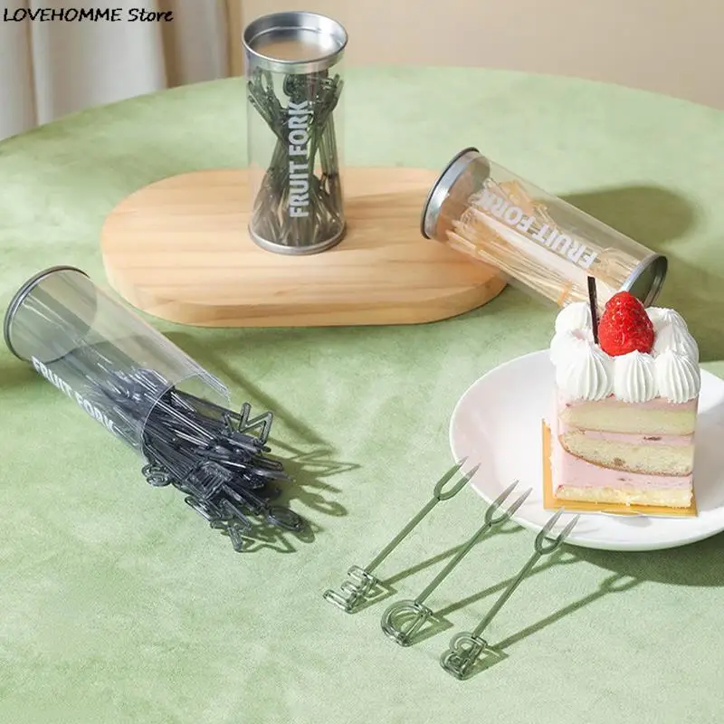 

26 шт./коробка, вилка для фруктов, 26 букв