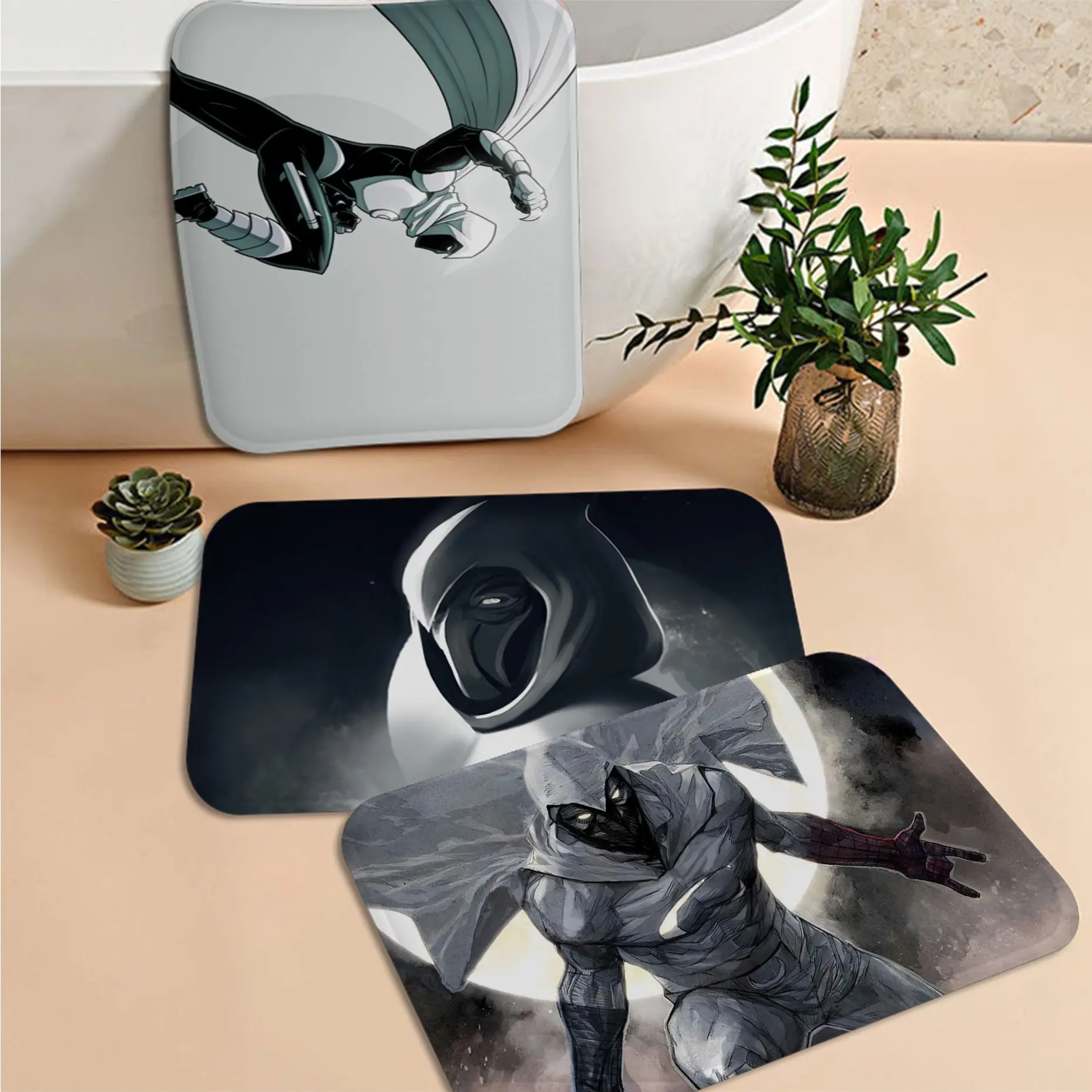 

Marvel Moon Knight Bathroom Mat Washable Non-Slip Living Room Sofa Chairs Area Mat Kitchen Toilet Rug