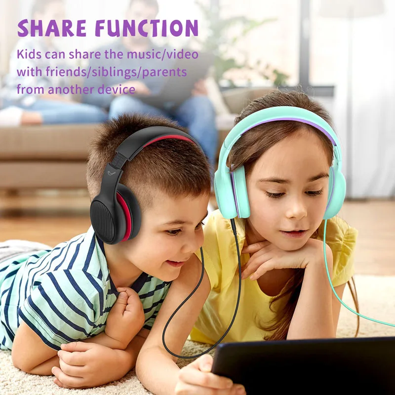 Детские наушники с ограничением громкости 85 дБ/94 дБ складные для малышей