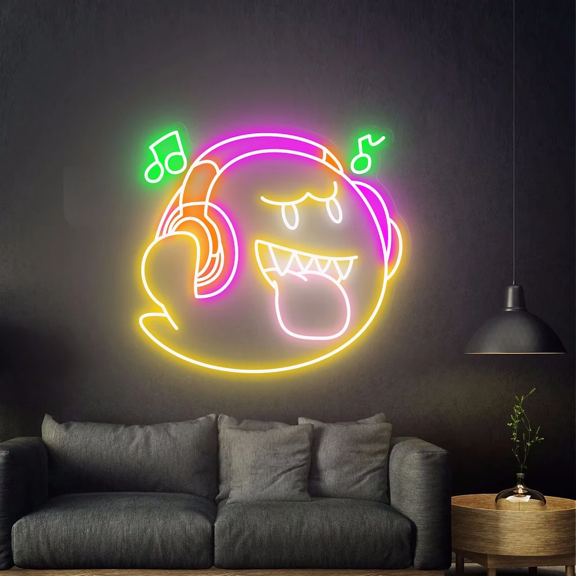 

Anime Neon Sign Cute Ghost Neon Sign Kids Birthdays Gift