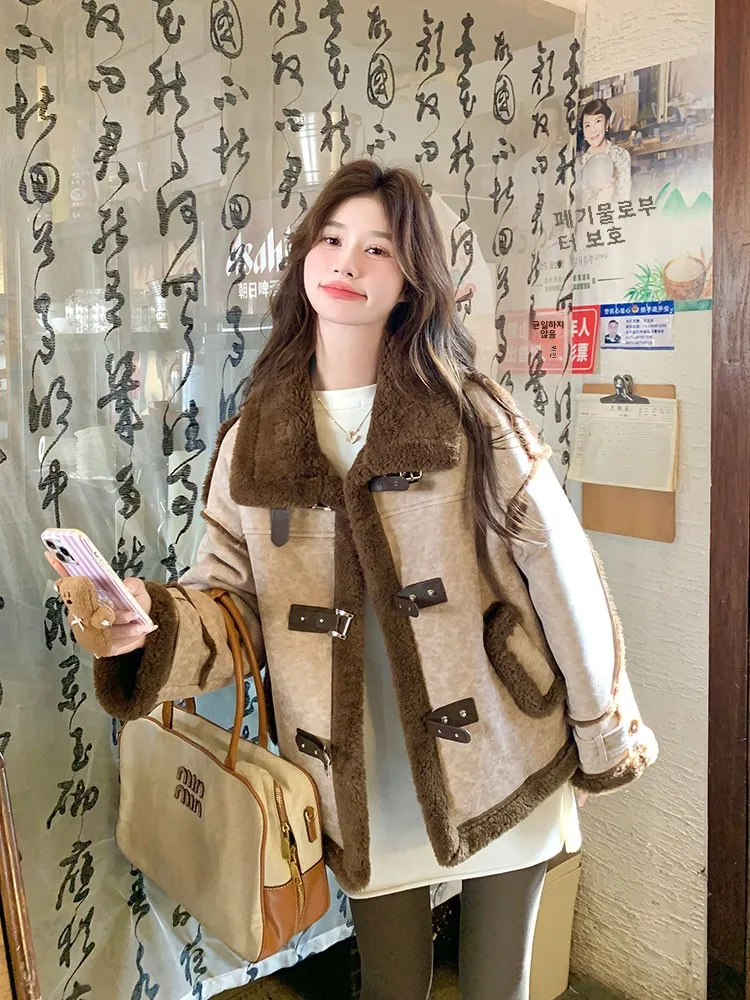 Maillard Лоскутная меховая верхняя одежда из овечьей шерсти новинка 2024 женская