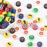 50100pcs 10mm polymer clay beads cartoon spacer loose beads for jewelry making diy handmade charm bracelet necklace accessories