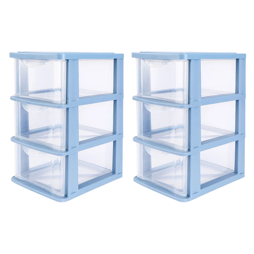 

2 Pcs Transparent Storage Box Clear Container Home Supplies Plastic Drawers Household Organizer Shoes Bins Sundries Organizers