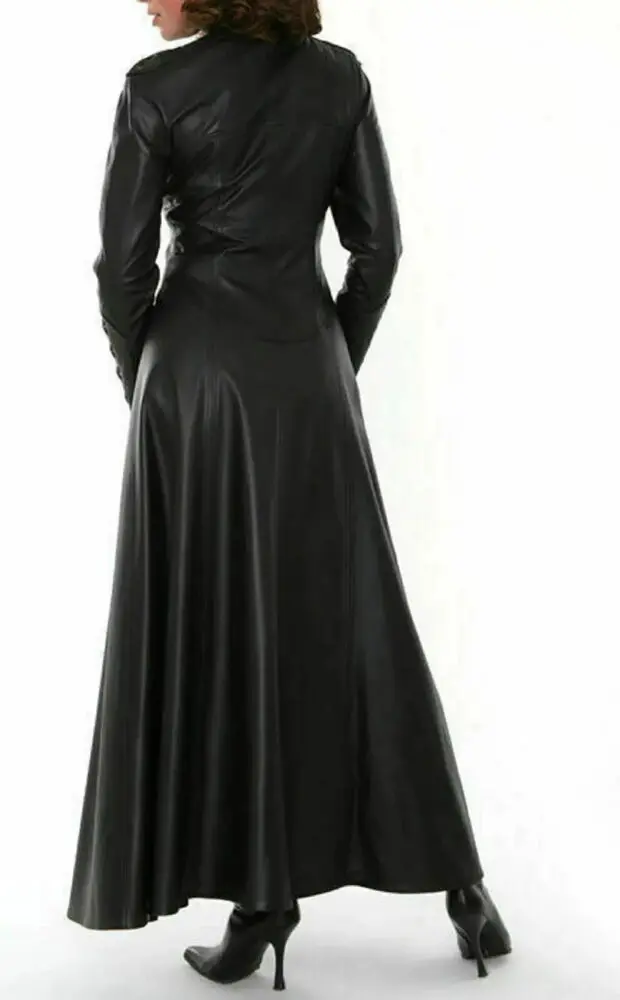 Women Lamb Skin Leather Dress Women's Full Leather Coat Outfit Outwear Genuine Leather Jacket