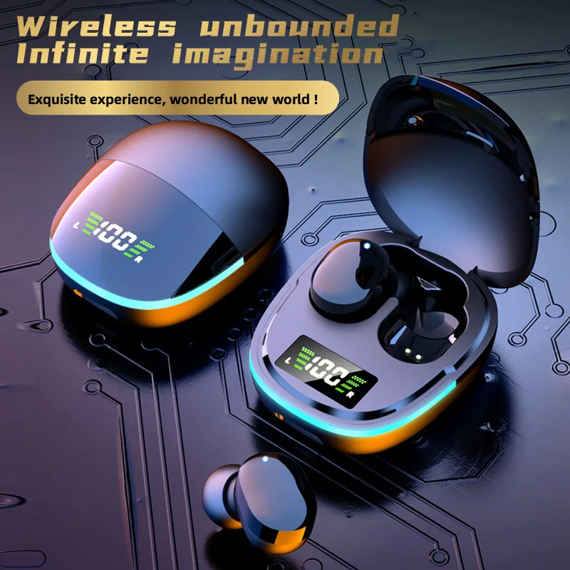 

New G9S TWS Wireless Bluetooth Headphones 5.1 In-Ear Color Breathing Light Digital Display Headphones for Xiaomi Samsung IPhone