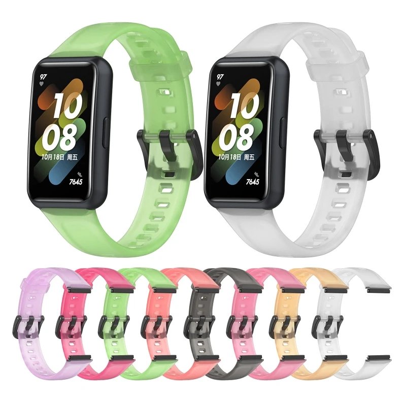 

Прозрачный силиконовый ремешок для Huaweiband 7, водонепроницаемый браслет, прочный умный Браслет, устойчивый к царапинам