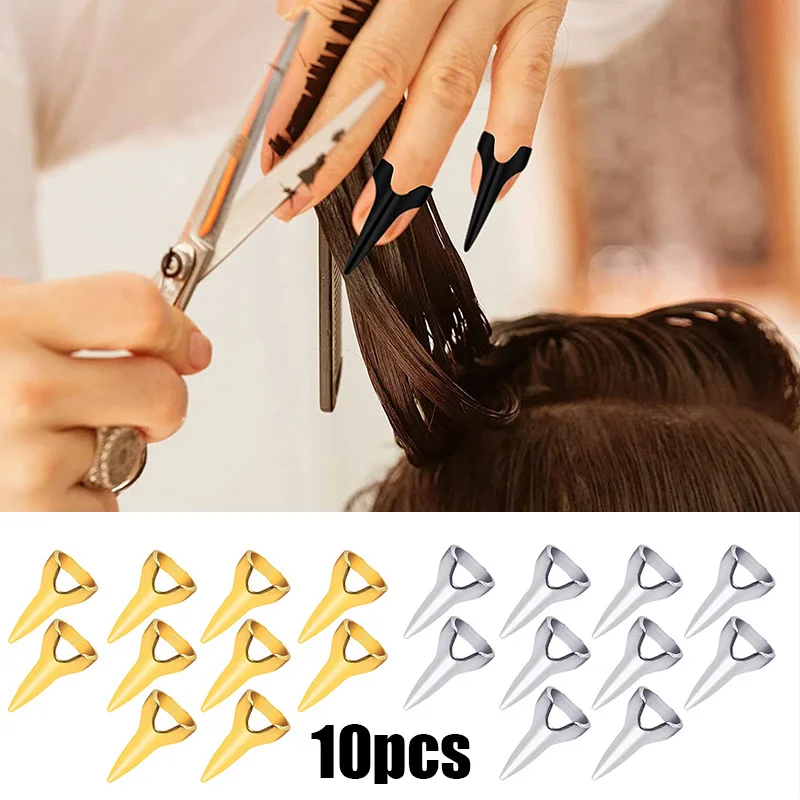 

10pcs Hair Selecting Dispenser Finger Ring Hair Partition Styling Tool Gold Silver Metal Salon Hair Braiding Hairstyle Tools