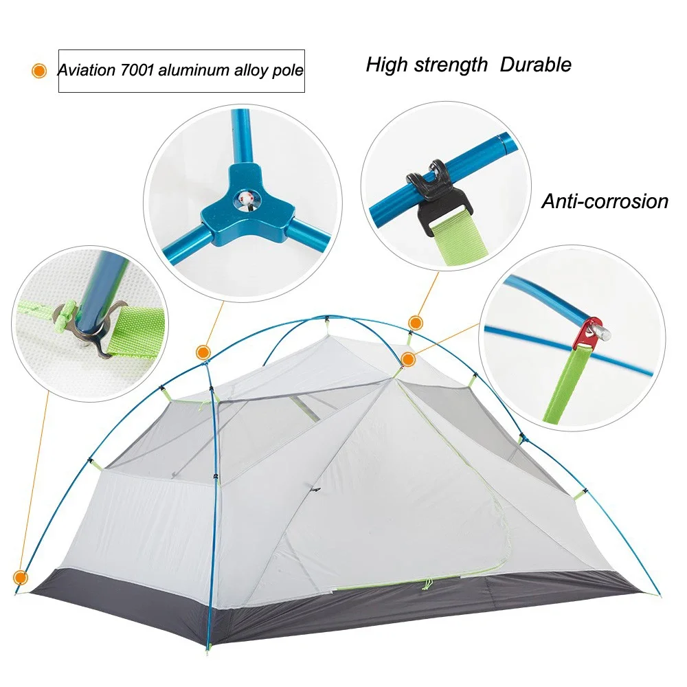 Фото Палатка TechHPASTA GEAR Greenmountain 2 Ultralight – идеальна для походов, треккинга, велоспорта и активного отдыха на природе №3