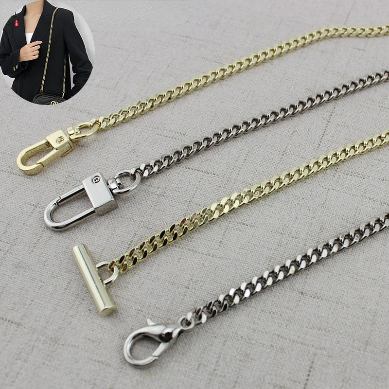 100cm 110cm 120cm 130cm 140cm 5mm DIY Bag Strap Thin Chain Wallet Handle Purse Metal Strap Chain Strap Replaced Bag Strap