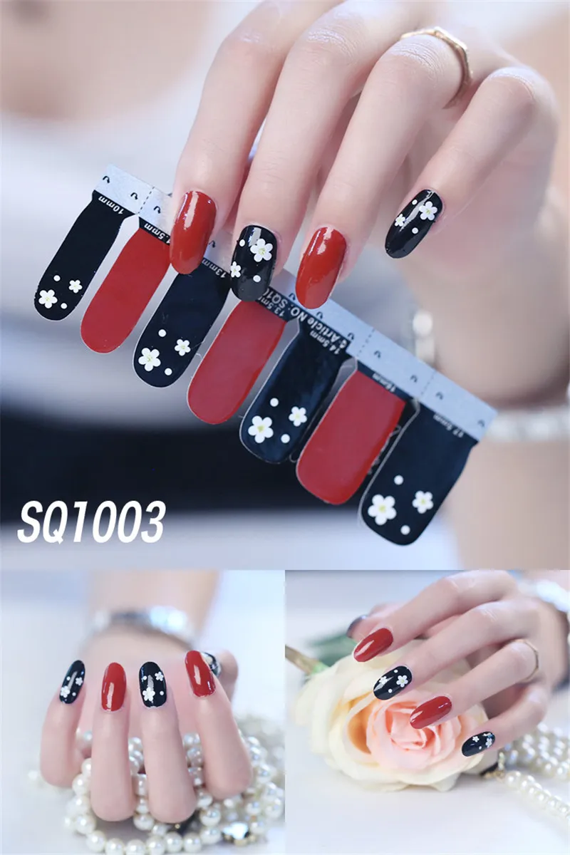 

Lamemoria Full Cover Nail Polish Wraps Adhesive Stickers with Design Waterproof Nail Art Decorations Manicure Tips All for Woman