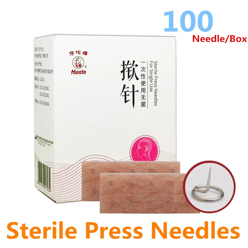 

100Pcs/Box Acupuncture Press Needle For Ears Disposable Acupuncture Needles Skin Massage Relaxation Ear Stickers 0.22*1.5mm