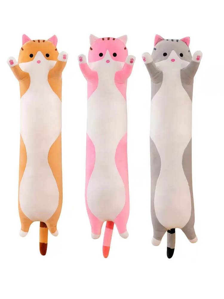 New Arrive 50cm Cute Soft Long Cat Boyfriend Plush Toys Stuffed Pause Office Nap Sleep Pillow Cushion Gift Doll for Kids Girls