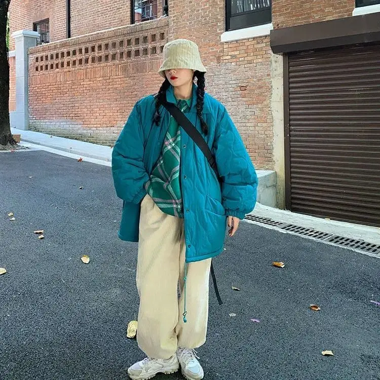 Oversized Fashion Parkas Hooded Jacket Women's Winter 2022 Loose Cotton Padded Coat Thicken Warm Outerwear Female Korean