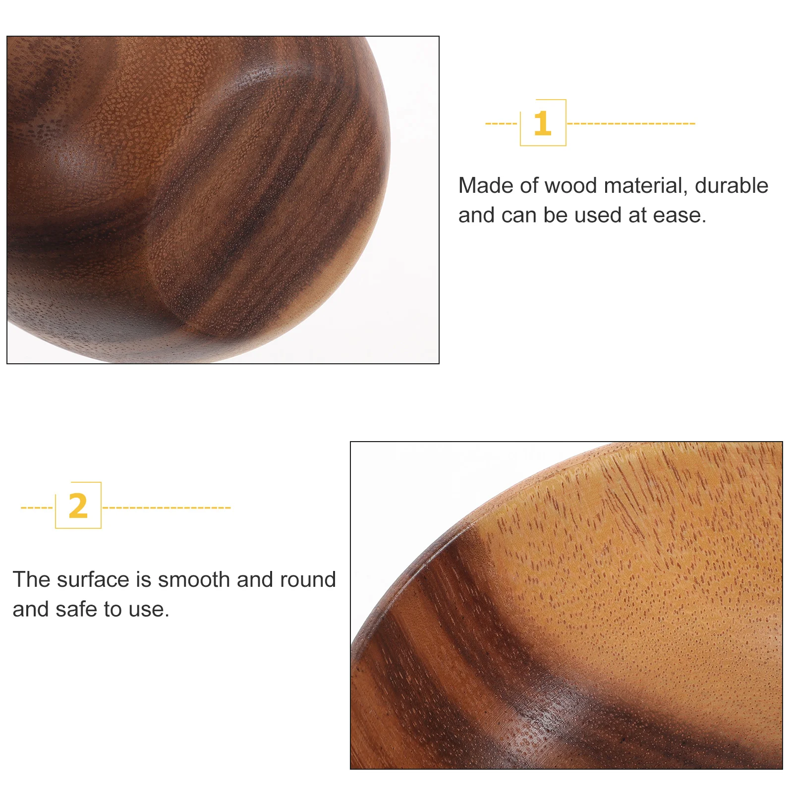 

Acacia Wood Salad Bowl Fruit Bowl Vintage Soup Bowl Vegetable Bowl Wooden Multi-use Dinner Bowls Round Salad Bowls