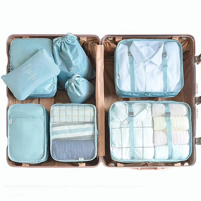 

6/7/8 Piece Set Travel Storage Bags Home Digital Data Cable Organizer For Clothes Shoe Luggage Packing Cube Suitcase Tidy Pouch