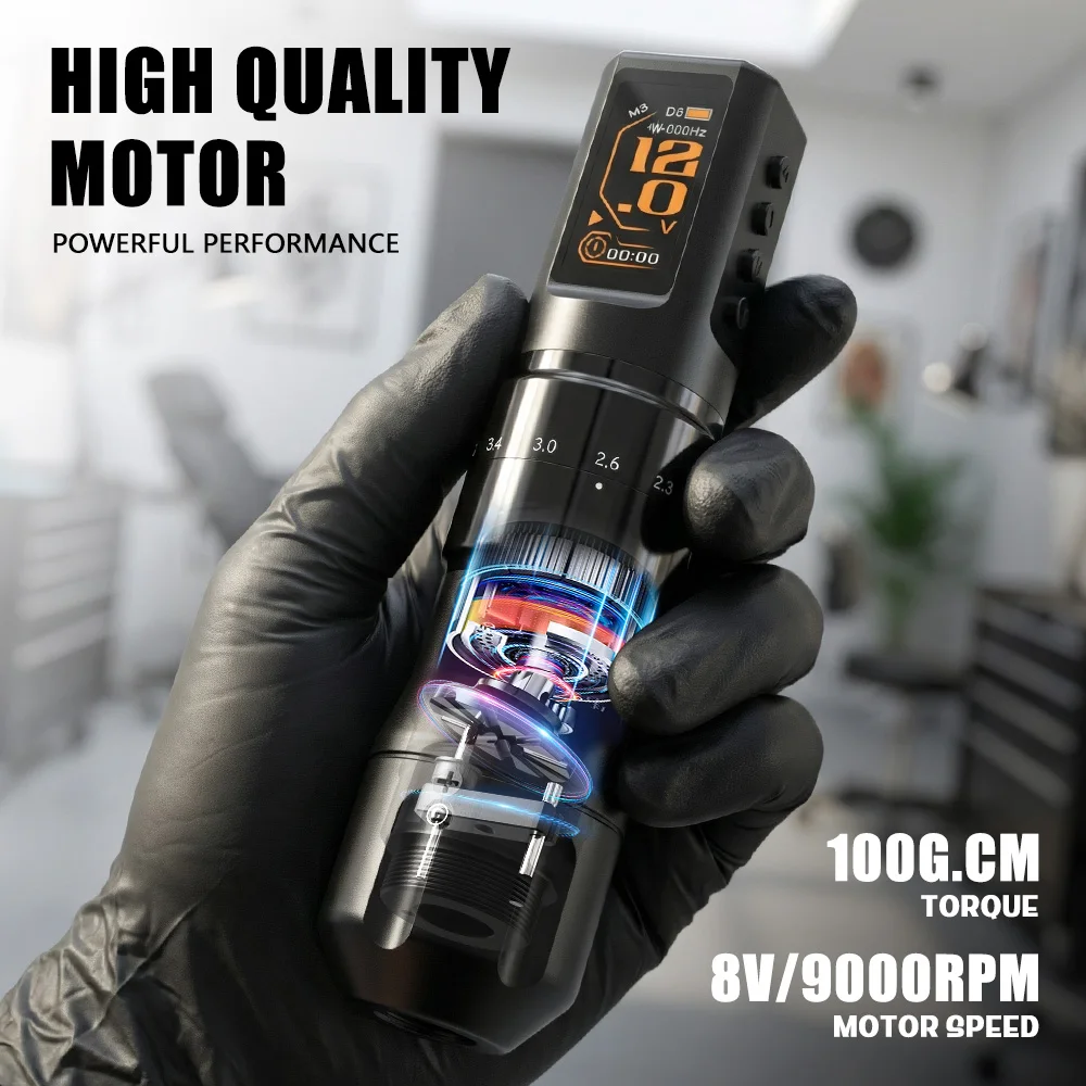 Фото Беспроводная тату-машинка T-Rex Dual Extra Battery с регулируемым ходом 2.0-4.2 мм, режимом Dot и низким уровнем шума №3