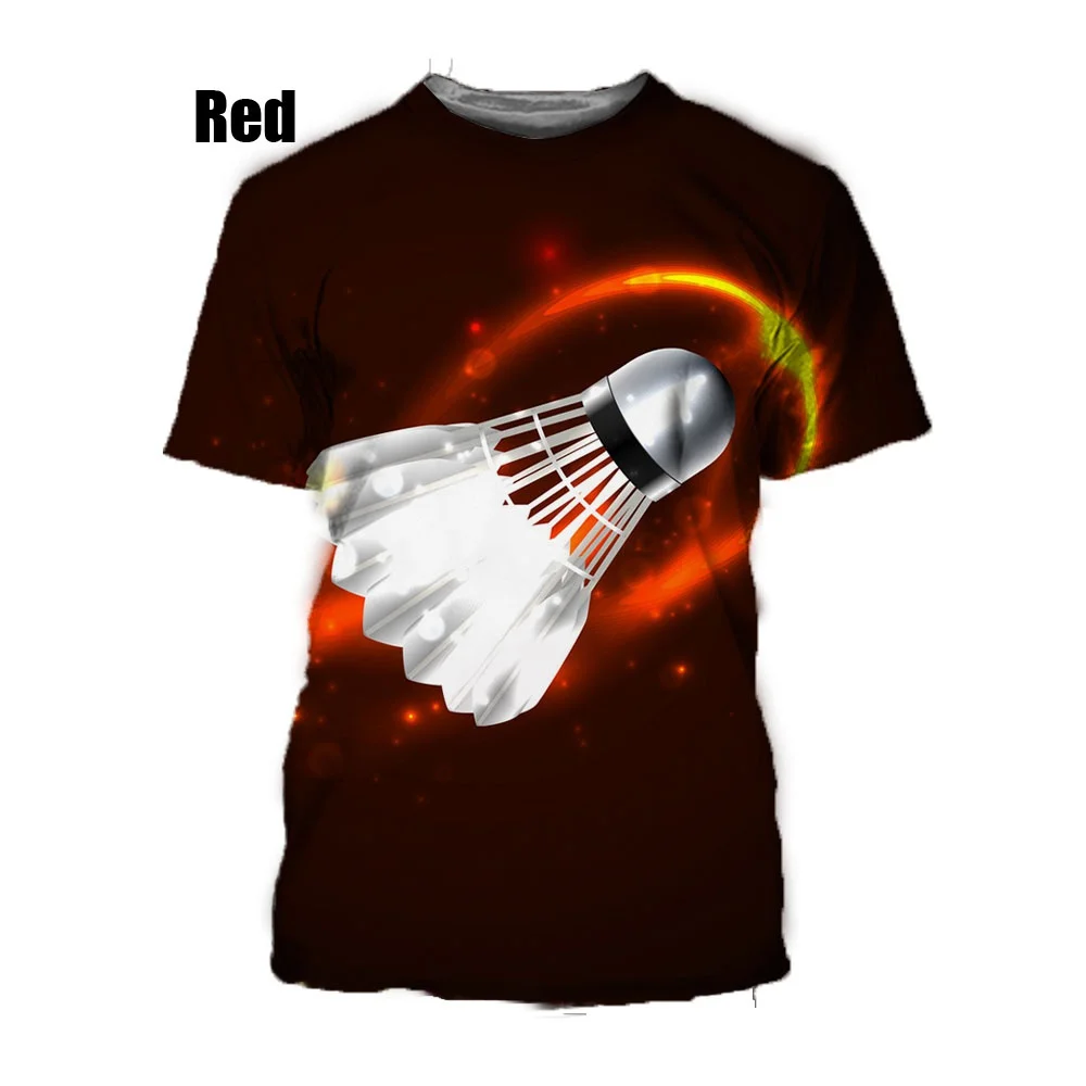 

Men/women Cool Funny Round Neck Tops Fashion Shirts Fashion New Sports Badminton 3d Printed T Shirt