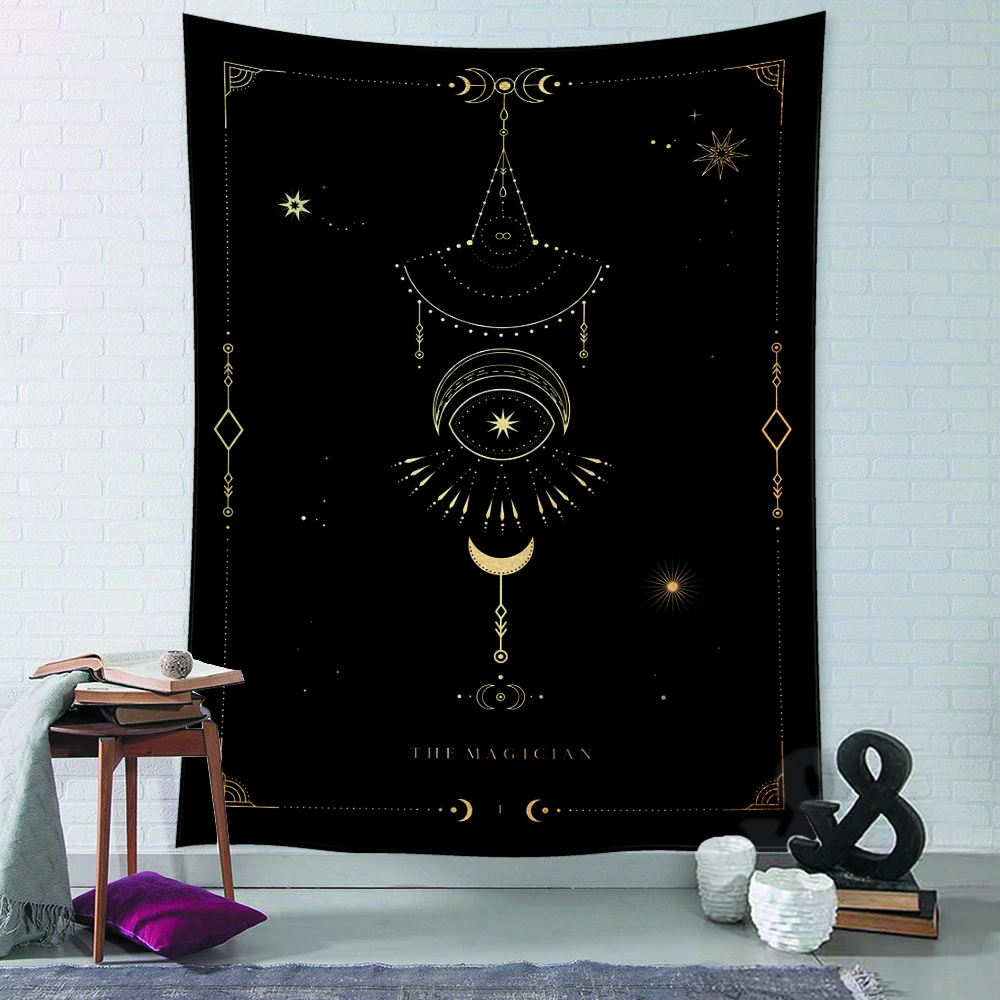 Гобелен Таро с космическими мистическими символами настенное украшение хиппи