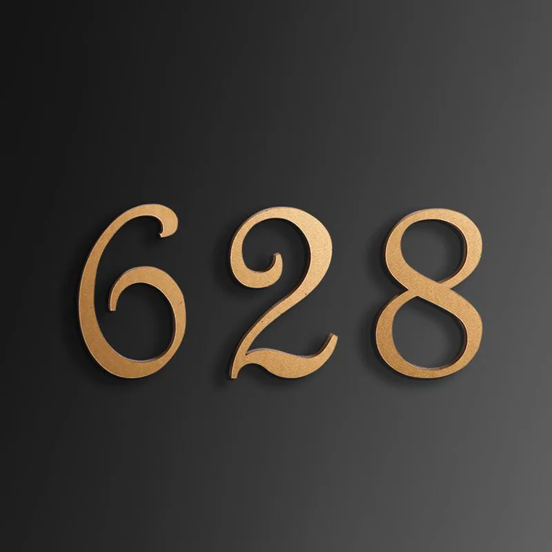 

Nordic Retro Style Self Adhesive Door Number 0-9 Sign House Acrylic Digit Apartment Hotel Office Door Address Street Stickers