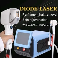 2022 portable three wavelength ice diode laser hair removal machine 755 808 1064 laser painless permanent hair removal machine