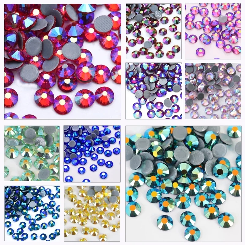 

AB Colors SS6-SS30 High Quality Hot Fix Crystal Super Glitter Strass Iron On s for Fabric Garment F0104