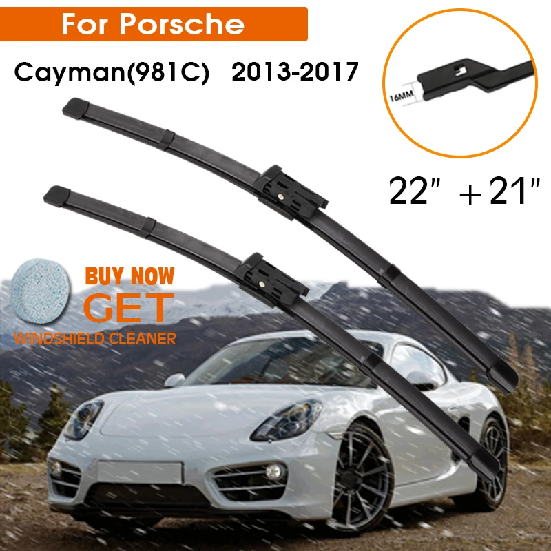 

Автомобильные щетки стеклоочистителя для Porsche Cayman 981C 2013-2017 лобовое стекло резиновые силиконовые сменные передние щетки стеклоочистителя 22 ...