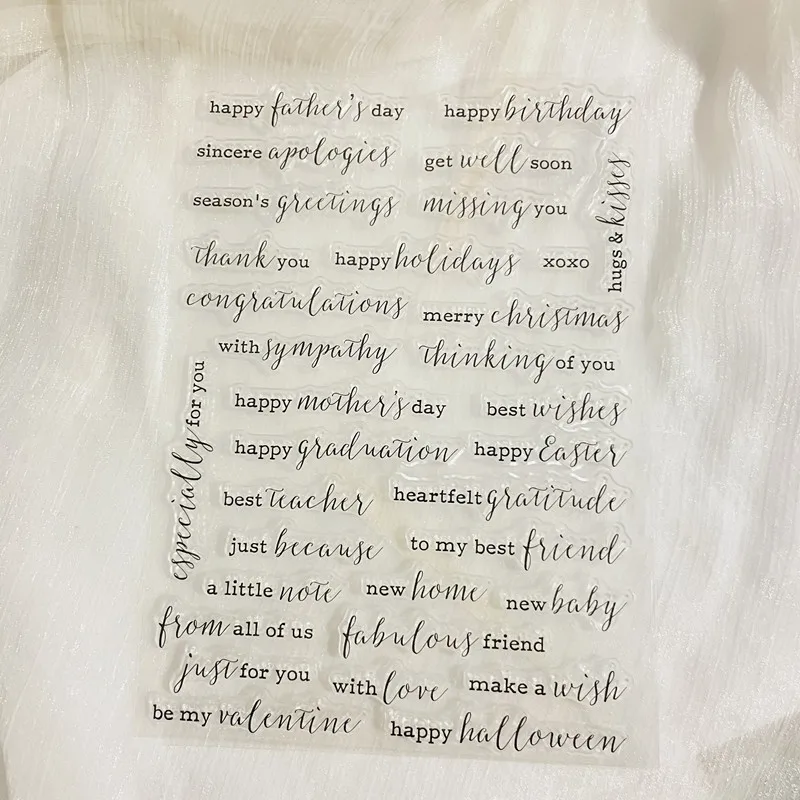 Прозрачный силиконовый штамп для скрапбукинга с надписью на английском языке