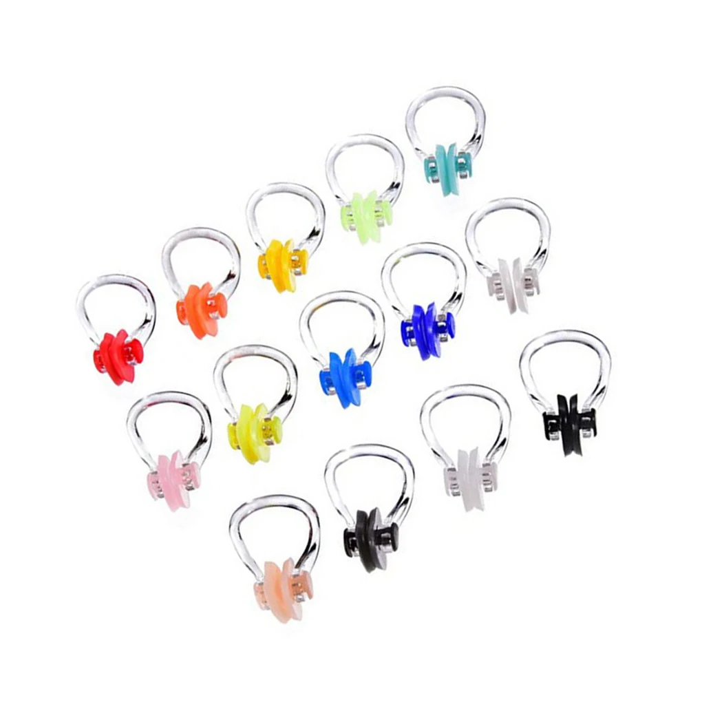 

14 Pieces Swimming Nose Clip Waterproof Sailing Training Color Random