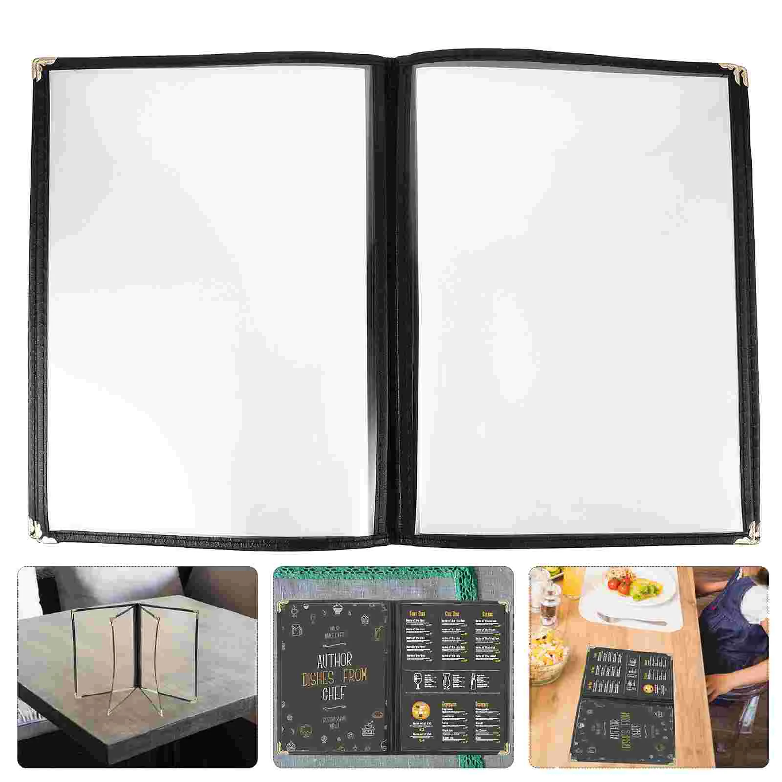 

Clear Menu Binder Book Restaurant Binder Daily Use Restaurant Loose-leaf Folder