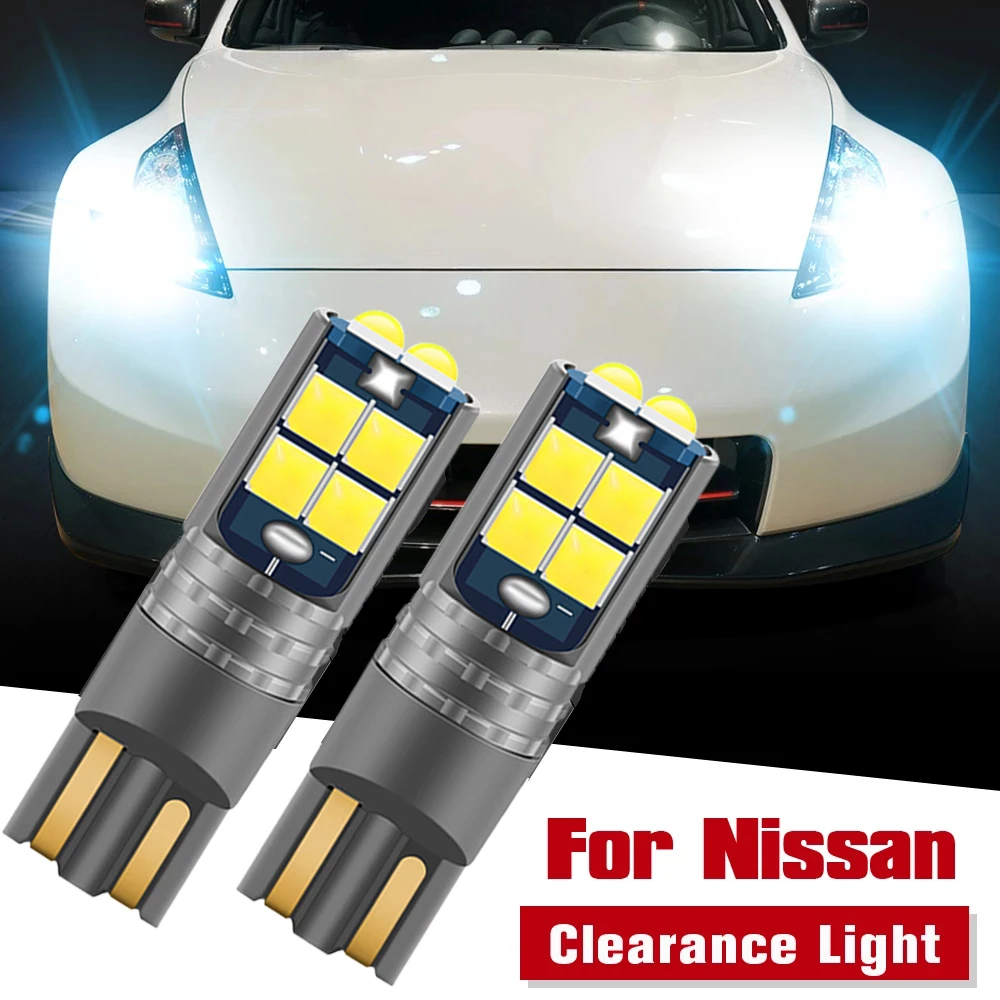 2x LED Clearance Light W5W T10 For Nissan 350Z 370Z Cube GTR Juke Leaf Note Pathfinder R51 R52 Tiida X-Trail T30 T31 Qashqai J10