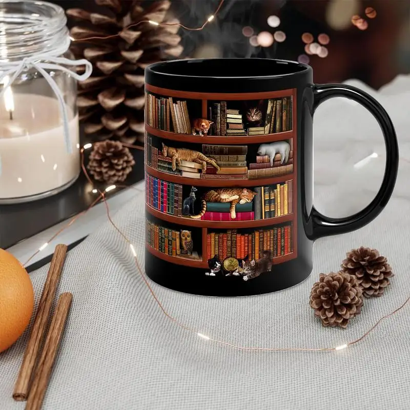

3D Bookshelf Mug Library Bookshelf Cup Novelty Coffee Mug Motivational Quote Ceramic Bookish Bookworm Mug For Friends Gift