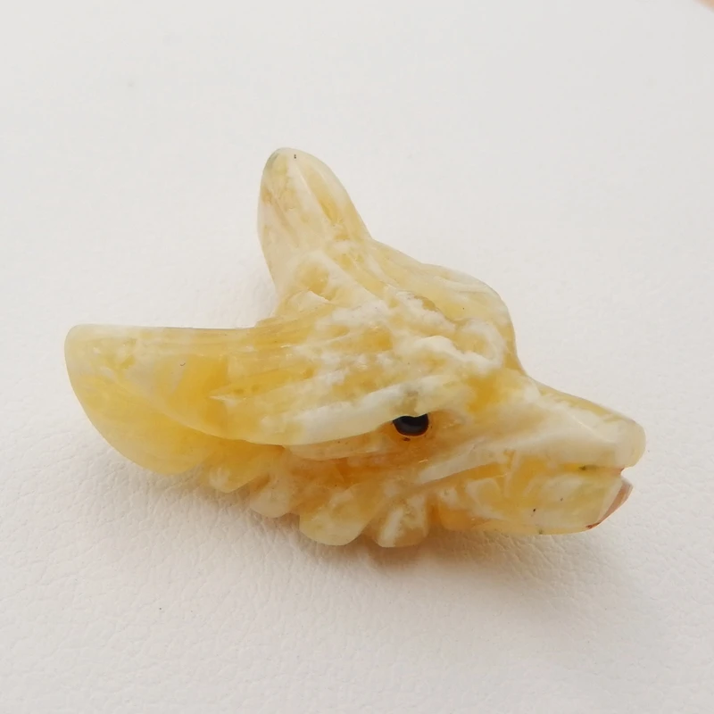 Дизайн камней резной желтый опал голова Волка полудрагоценные ювелирные