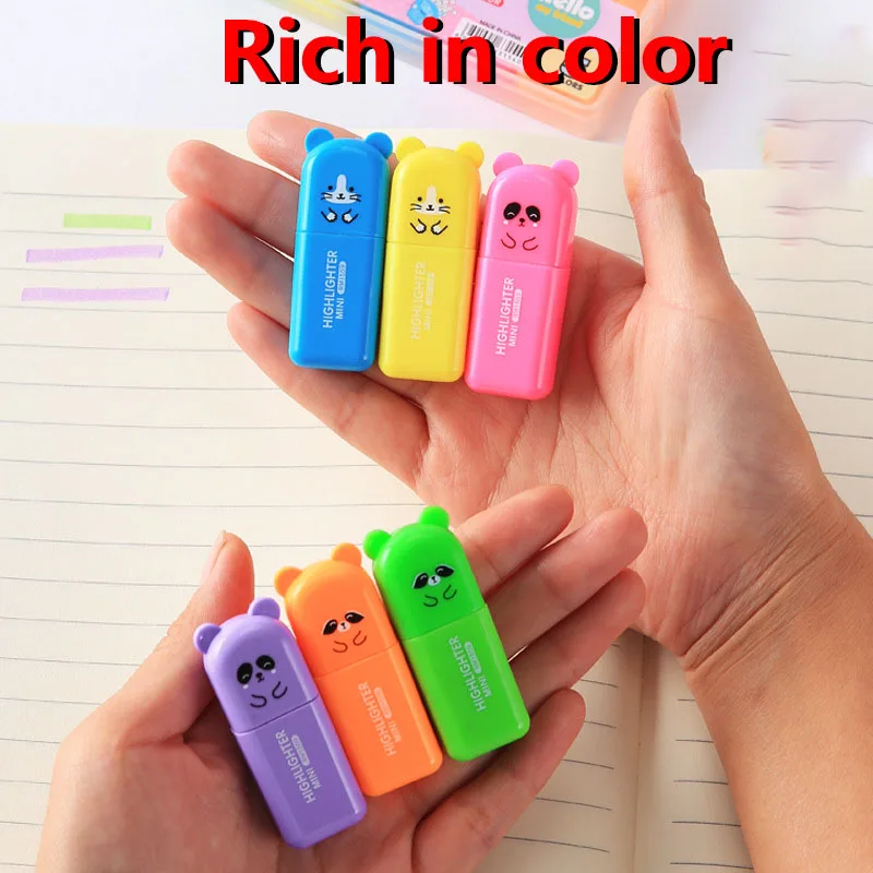 

6pcs/4pcs/5pcs/Set Small Colorful Highlighter Pen Candy Cute Marker Pens Stationery Art Marker Student Marker Pen Color Gel Pen