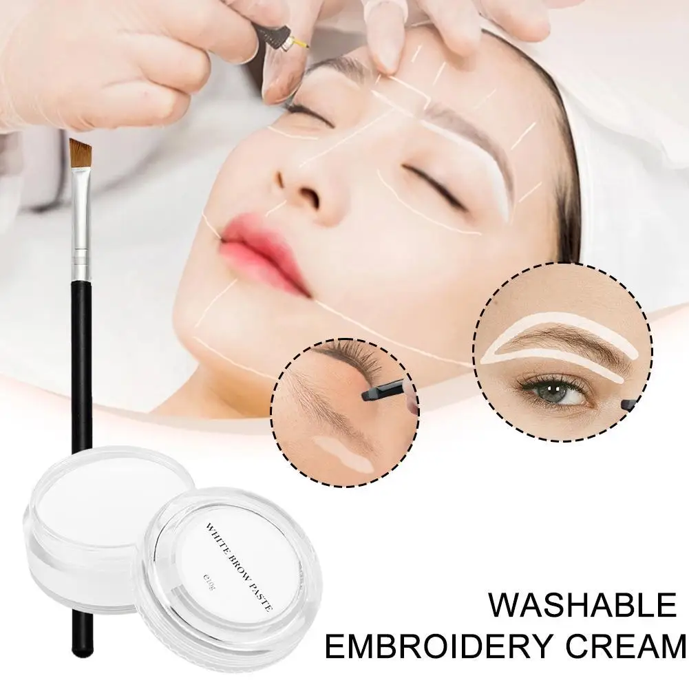 

Washable Embroidery Cream Brow Paste Eyebrow Marker Tool White Tattoo Eyebrow Permanent Makeup Mapping Paste Brow Position Tool