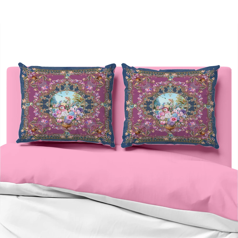 

Luxury Pillow cover for sofa Decorative pillow case Bedding Pillowcase Pillowcovers 50x70 50x75 Customized oil flower purple