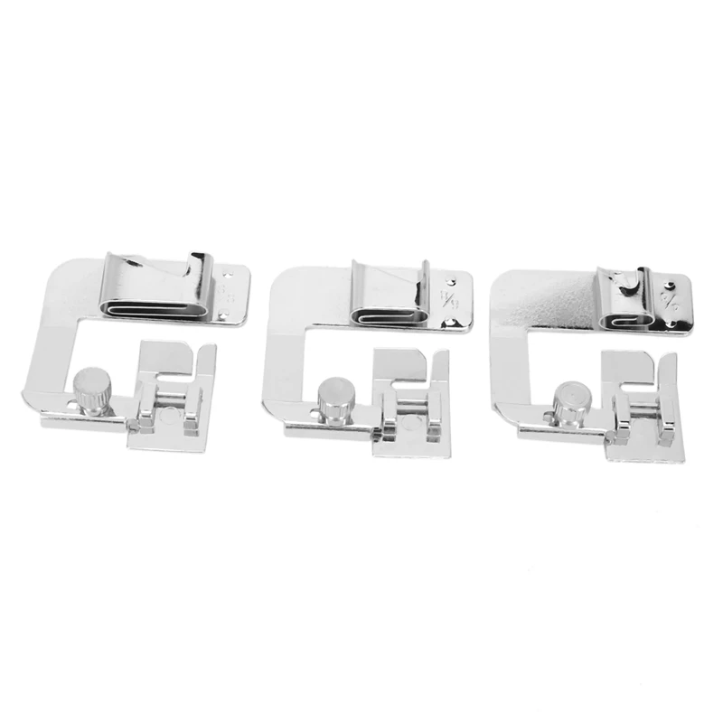 

3PC Hot Sale Domestic Sewing Machine Foot Presser Rolled Hem Feet Set For Brother Singer Sewing Accessories 3 Size