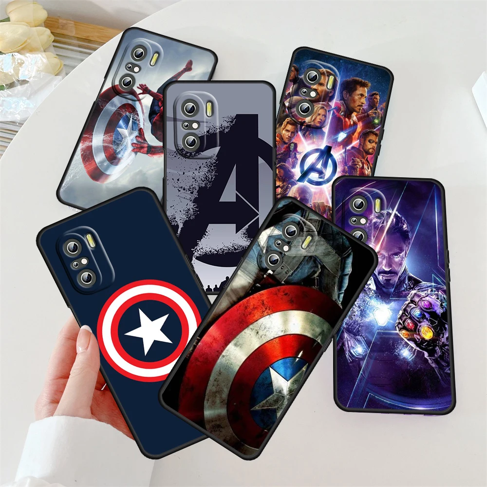 

Marvel Avenger Show For Redmi K60 K50 K40 K30 K20 Go S2 8A 7A 6Pro 5 Plus 5G Silicone Soft Black Phone Case