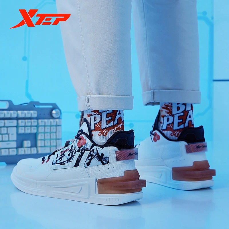 Xtep [Ni Zhan]  Male Sneakers Fashion High Top Men's Skateboarding Shoes Outdoors Casual Walking Sports Shoes 878319310004