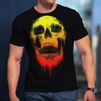 summer fashion horror skull 3d print mens t shirt o neck short sleeve casual breathable oversized male t shirt top men