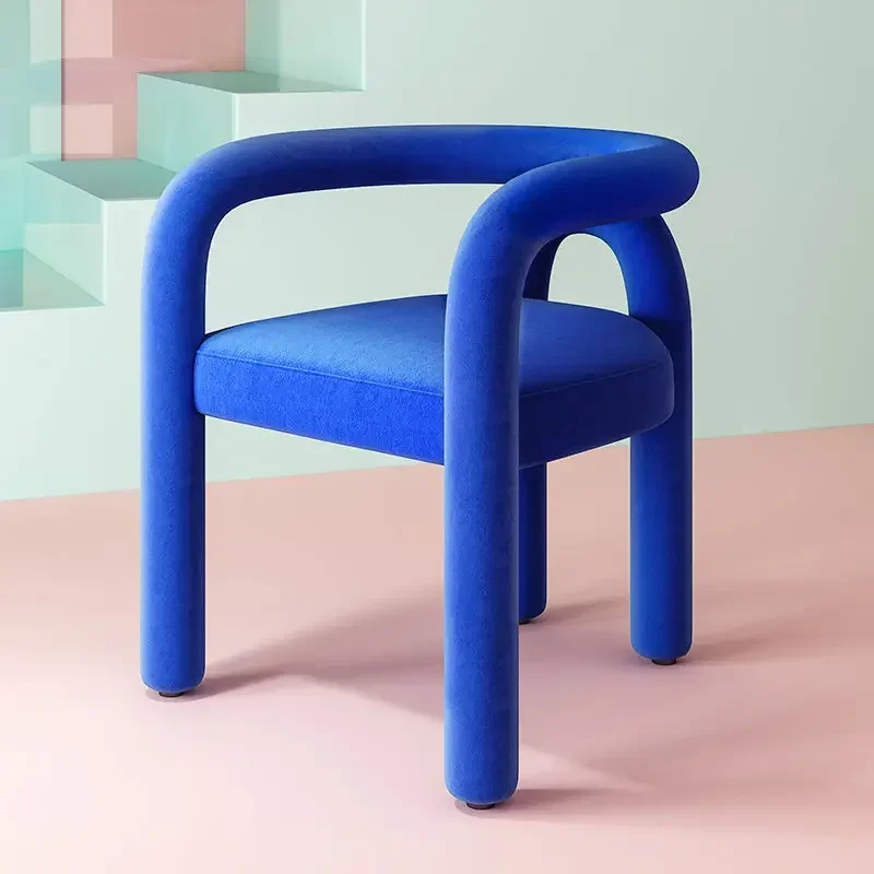 French Art Style Creative Elbow Chair with Armrests Internet Celebrity Designer Casual Color Back Home Makeup Stool