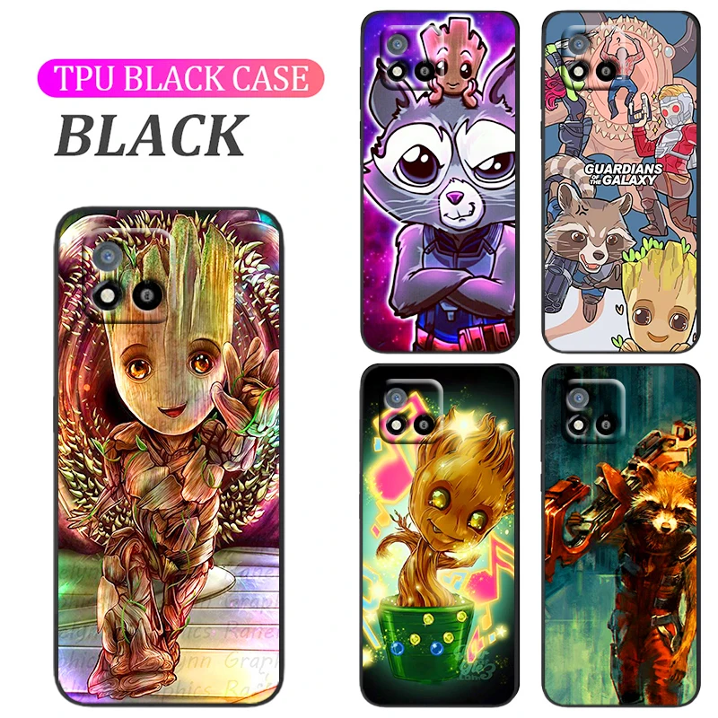

Cute superhero groot marvel Phone Case For Realme Q3S GT Q3 C21Y C20 C21 V15 X7 V3 V5 X50 Q2 C17 C12 C11 Pro 5G TPU Cover