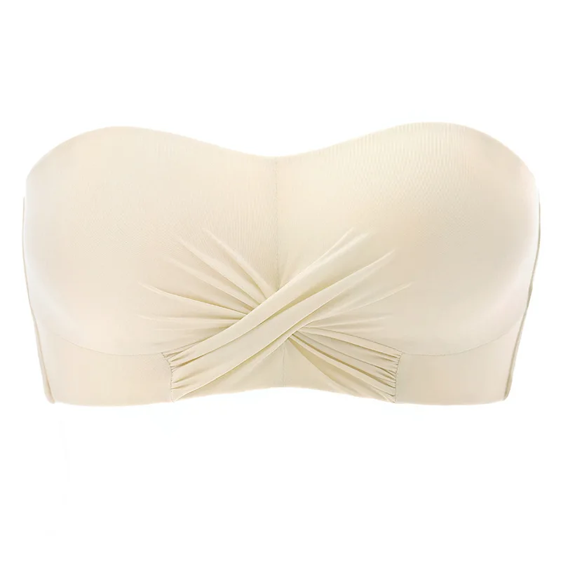 Strapless underwear women's non-slip girls' breasts and beautiful backs gather bra thickening for wedding photos.