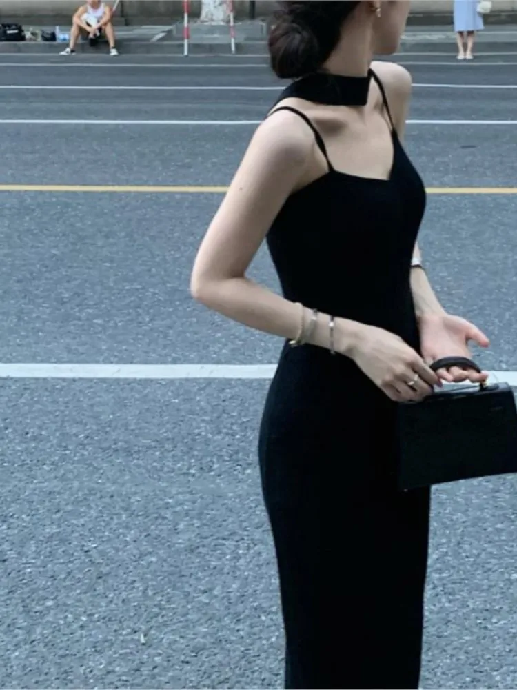 Женское трикотажное платье на бретельках с завышенной талией | Женская одежда