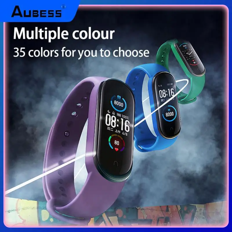 

Watch Wristband Silica Gel Silicone Bracelet Sport Watchband For Xiaomi Mi Band 7 Heart Rate Fitness Pedometer Bracelet Soft Tpu