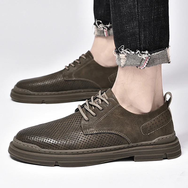 

Low-top Tide All-match Men's Shoes Winter Tooling Shoes British Casual Leather Shoes Leather Retro